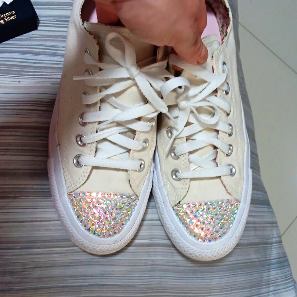Converse Allstars white crystal floral 6.5